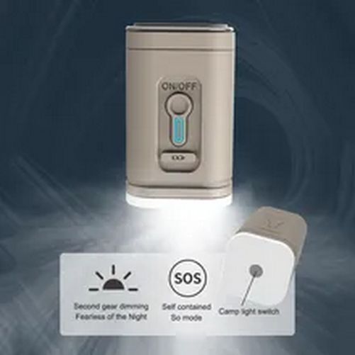 Wireless Inflator Pump Camping Light Electric Pump 100lm 4000pa Usb Rechargeable