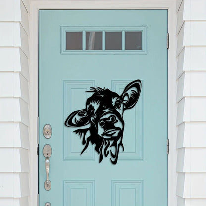 1 Pc，Metal Cow Wall Art Hanging Decorations, Black Cow Wall Decor Home Sign