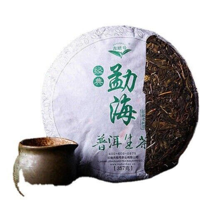 Puer Menghai Sheng Tea Organic Green Food 357gChina Yunnan Puerh Tea Cake-