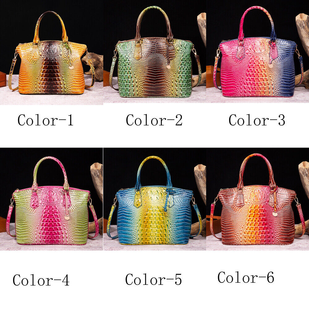 Womens Patent Leather Crocodile Handbag Sling Satchel Tote Shoulder Bag Colorful