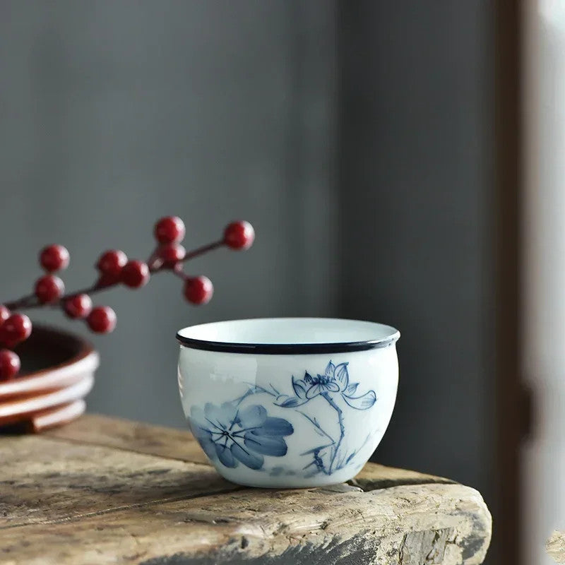 110ml Chinese Ceramic Handpainted Tea Bowl Master Meditation Cup kungfu Teaware