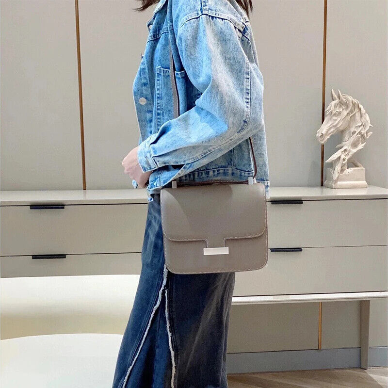 Genuine Leather Bag Women's Top Shoulder Bag Crossbody Square Bag