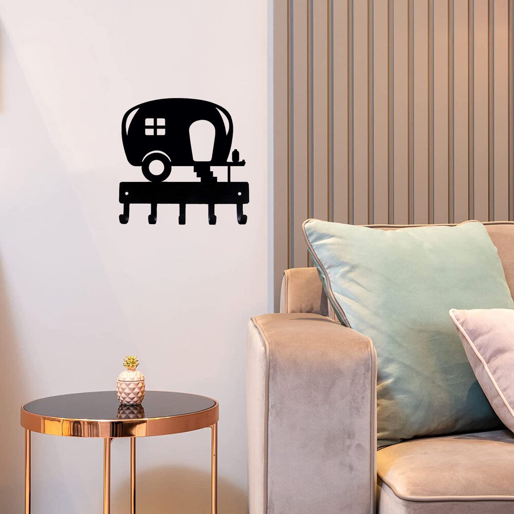 Camper Key Rack Hanger - 6 inch Wide/9 inch Wide Metal Wall Art