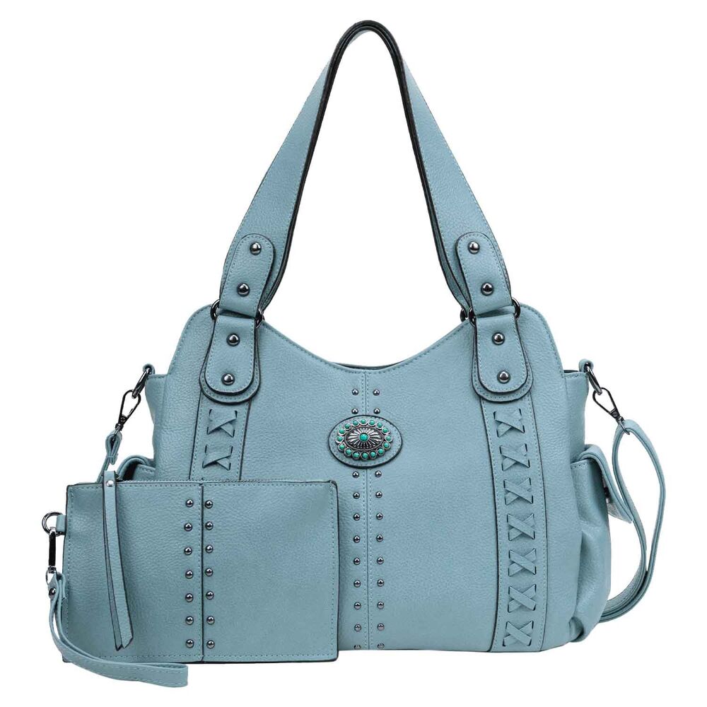 2x Celela Women Shoulder Handbag Bag Concealed Carry Studs Stitch Hobo Purse Bag