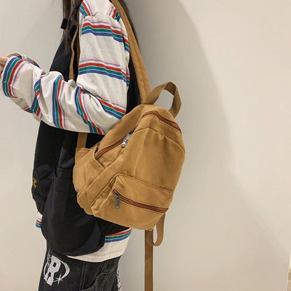 Canvas Women Backpack Small School Bags Rucksack Student Traveling 25*10*29 CM