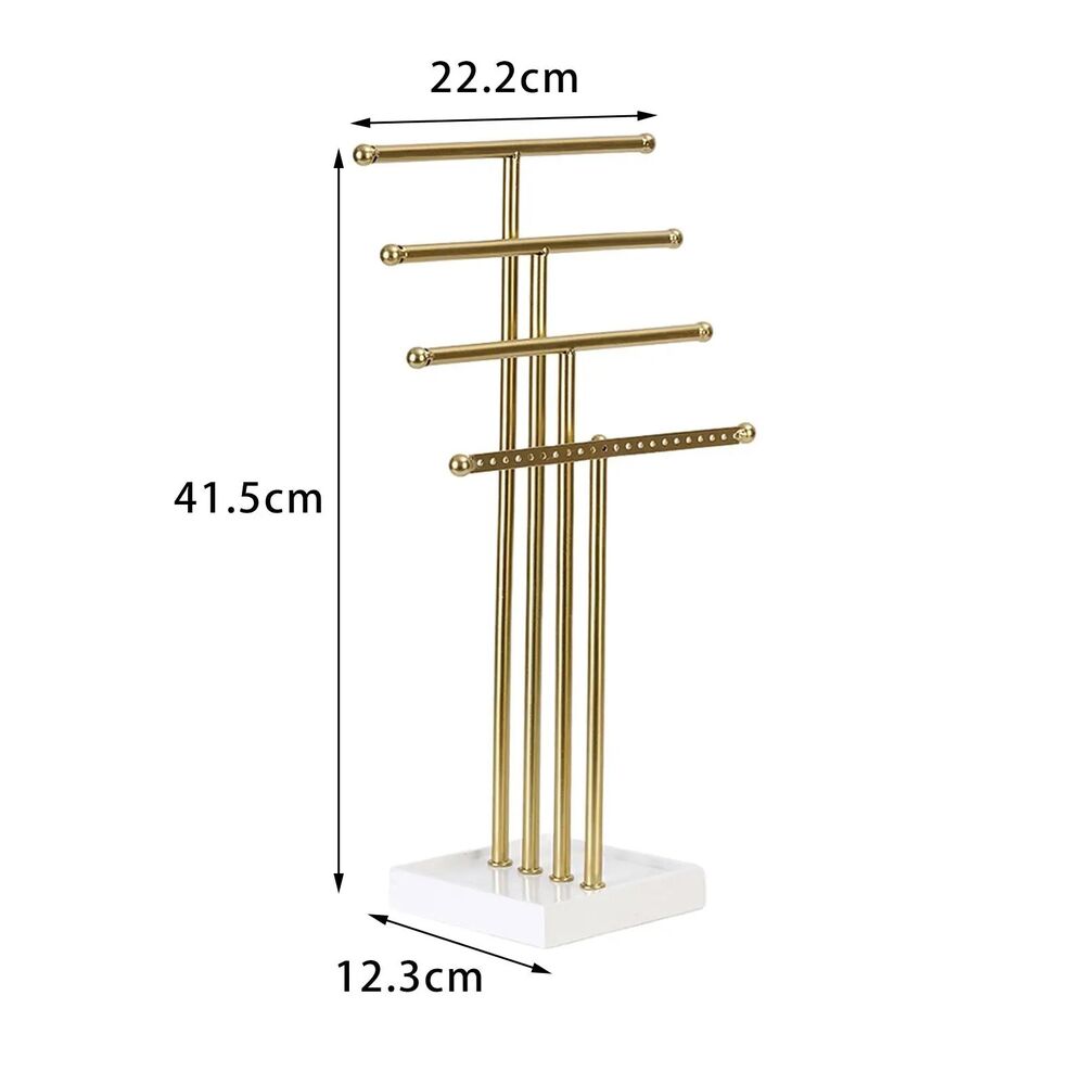 Jewelry Organizer 4 Tiers Metal Multipurpose Storage Holder Bathroom Holder Rack