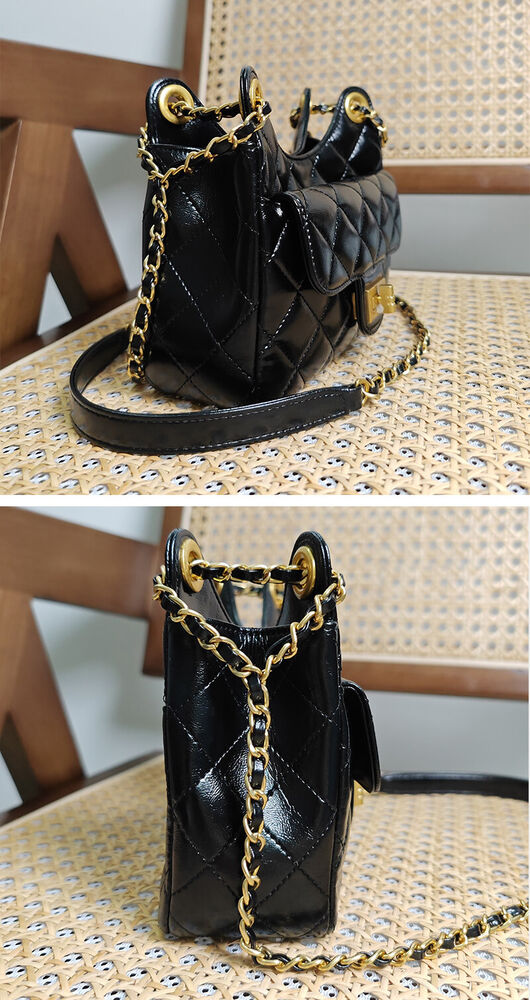 Small Mini Quilted Real Leather Shoulder Bag Hobo Crossbody Clutch Purse Chain