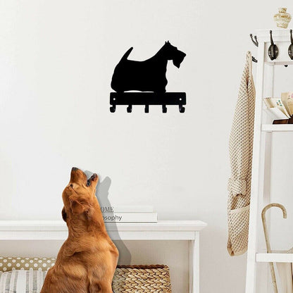 Scottie Dog - Key Hooks Wall Mounted Hook Up Hanger Metal Wall Art Home Decor