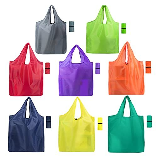 8 Pack Grocery Bags Reusable Foldable Shopping Extra large, Yellow,blue