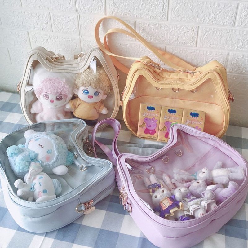 Cute Backpack Clear Front Pocket Transparent Bags Shoulder Bags 23.5*32.5*9.5 CM