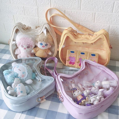 Cute Backpack Clear Front Pocket Transparent Bags Shoulder Bags 23.5*32.5*9.5 CM