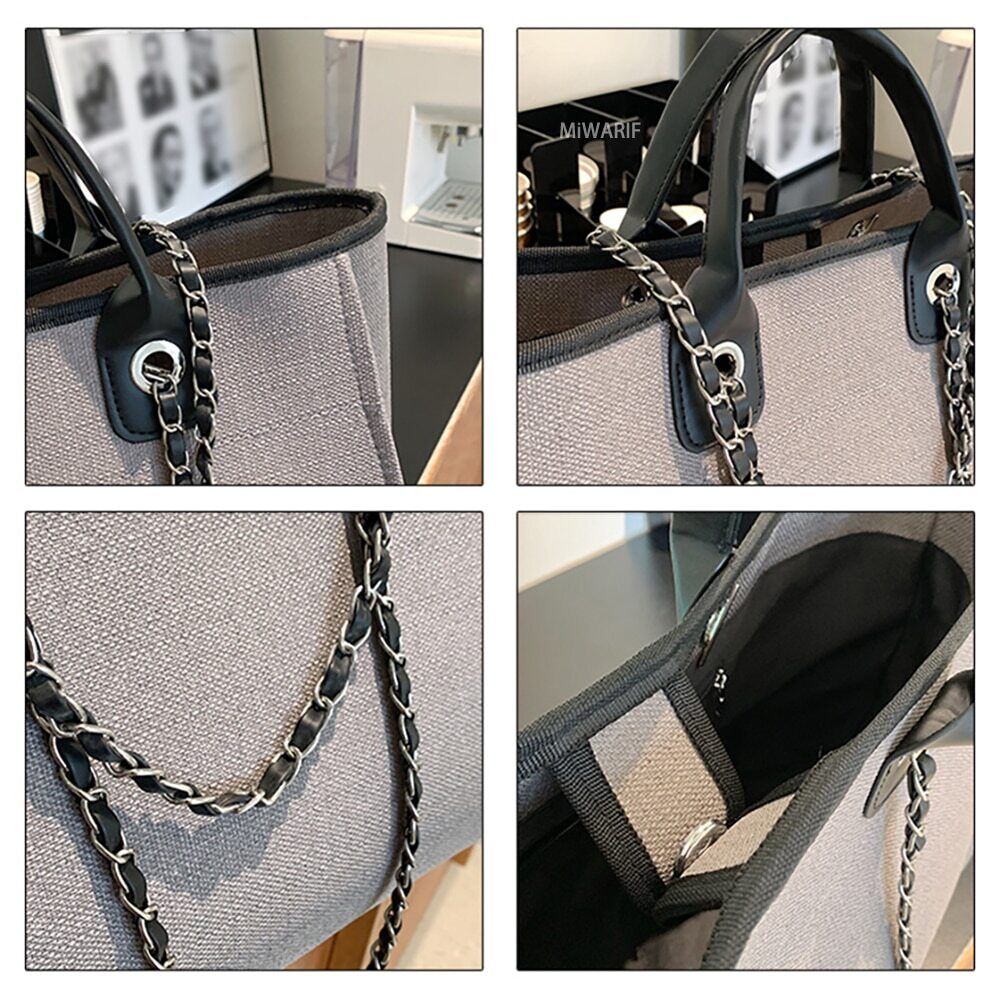 Canvas Shoulder Bag Women Tote Female Bags Chain Pink Handbags Handbag