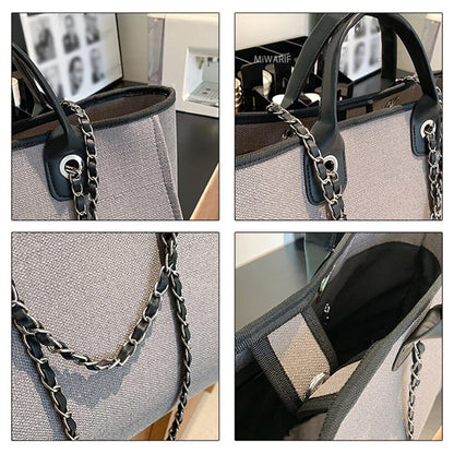 Canvas Shoulder Bag Women Tote Female Bags Chain Pink Handbags Handbag