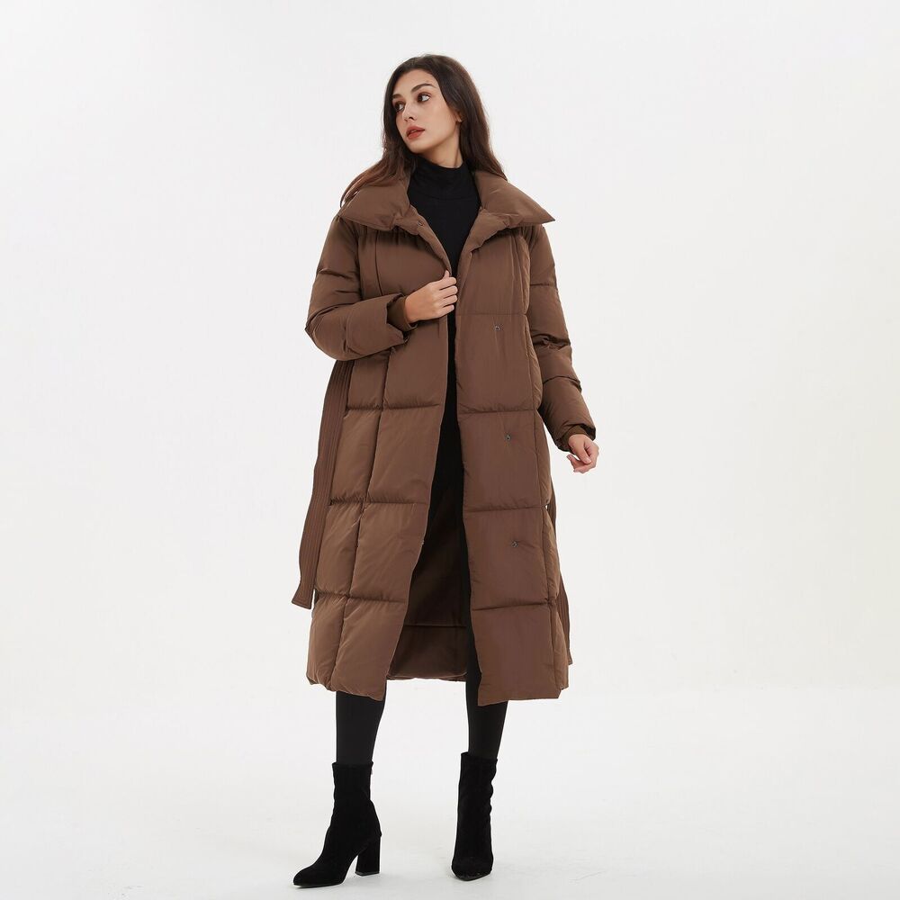 Thick Parkas Women Covered Button Coats Women Belt Long Cotton Jackets Ladies