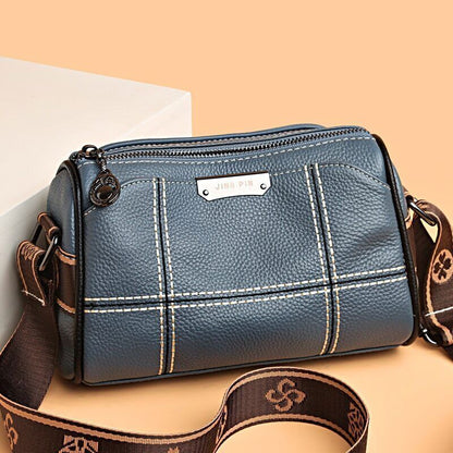 Women Genuine Leather Handbags 3 Layers Cow Leather Shoulder Crossbody Bags Bag