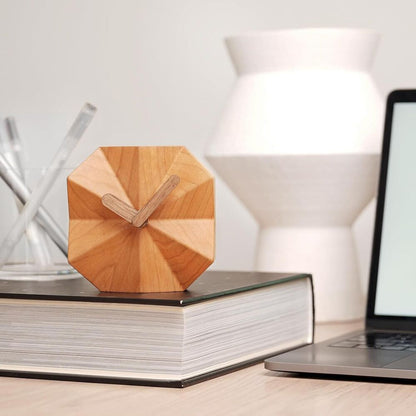 Wooden Desktop Clock Minimalist & Creative Design Home Office Decoration Gift