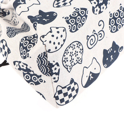 1Pc Japanese Style Drawstring Lunch Box Portable Storage Bag For Travel Picnic