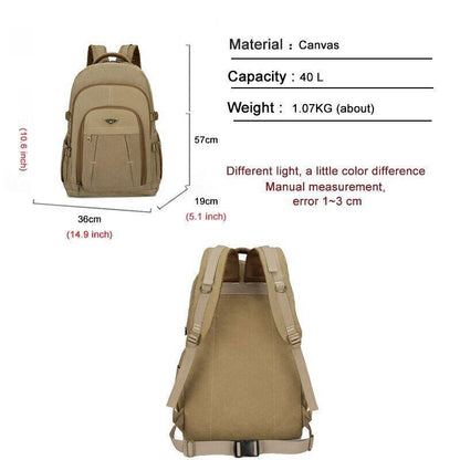 Laptop Canvas Backpack Men's Travel School Shoulder Bags Rucksack Backpacks