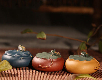 One Handmade Artware Frog On Lotus Leaf Mini Zisha Tea Pet Creative Decoration