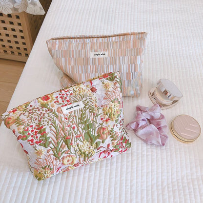 Romantic Cosmetic Bag Fabric Clutch Fresh Makeup Travel Organizer Storage Pouch