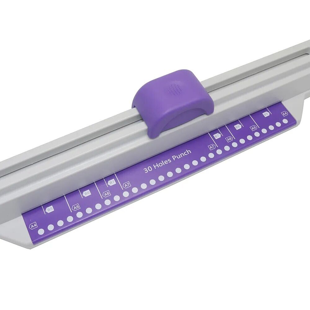 Paper Punch 30Holes Plastic Metal Puncher Sliding Automatic Positioning Punching