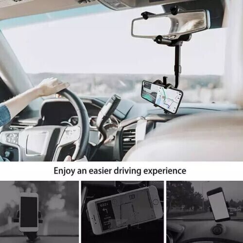 Soporte Sostenedor Universal Retrovisor de Carro Auto Sujetador 360° Giratorio