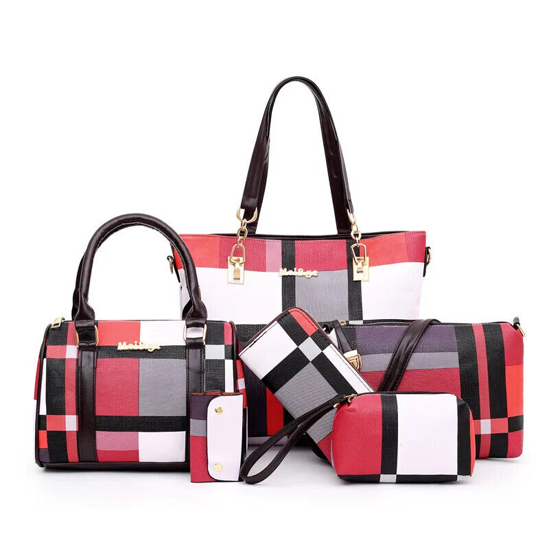 Handbags New 6 PCS Set Women Handbag Shoulder Bag Travel Ladies Crossbody Bag