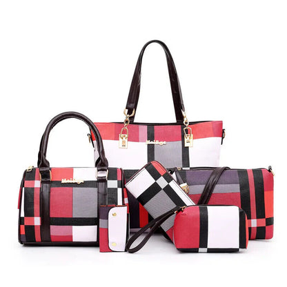 Handbags New 6 PCS Set Women Handbag Shoulder Bag Travel Ladies Crossbody Bag