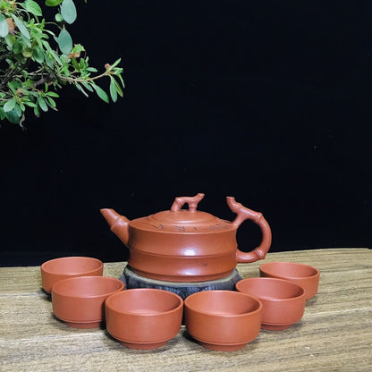 Chinese Yixing Zisha Clay Handmade Exquisite Teapot（像竹 底款：朱可心）