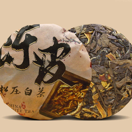 200g Tangerine Peel White Tea Cake Authentic Shoumei Dried Tangerine White Tea