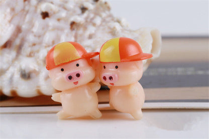 6pcs Mini Piggy Miniatures Garden Bonsai Lawn Ornament Decoration DIY Figurines