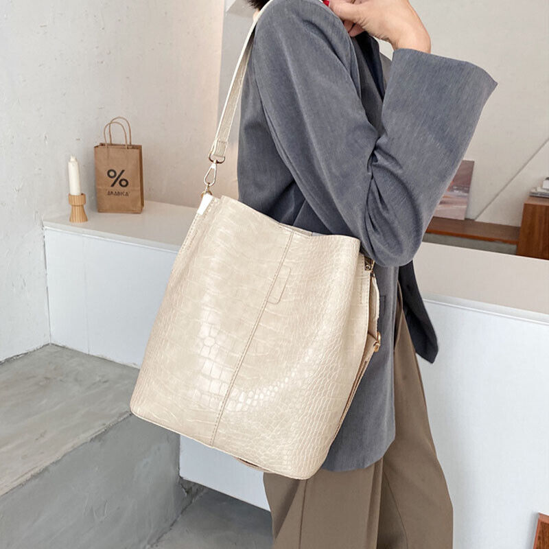 Pattern Crossbody Bags Women PU Leather Shoulder Handbags Bucket Bag