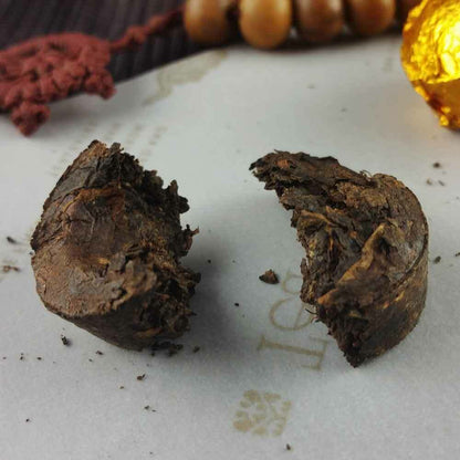 Mini Puer Ripe Tuocha Gold Tin Foil Packing Shu Pu'er Tea Gift 75g