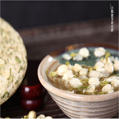 200g Top Grade Dried Jasmine Tea Organal Bud Flower Tea Green Tea Cake Blooming