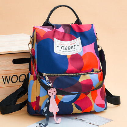 Women's Multicolor Backpack Travel anti-theft Oxford Rucksack Shoulder Bags