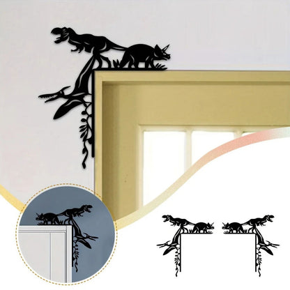Metal Dinosaur Boar Decorative Wall Sticker Door Corner Decoration