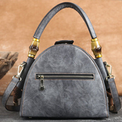 Women's Retro Soft Leather Handbag Tote Embossed Crossbody Shoulder Shell Bag