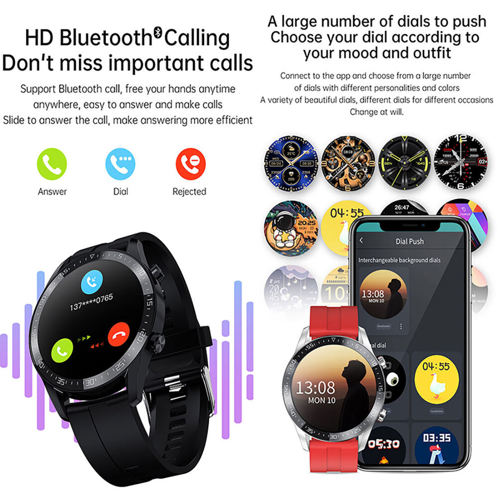 Bluetooth Smart Watch Heart Rate Blood Pressure Fitness Tracker for Women Men