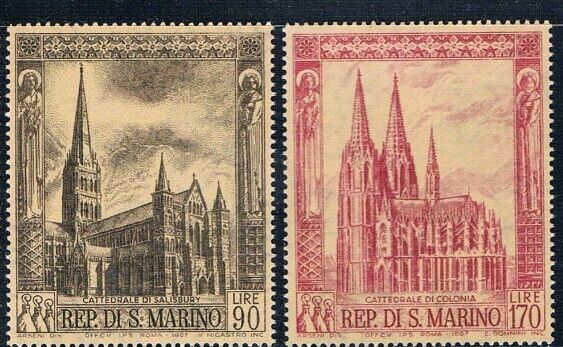 San Marino Post Stamp 1967 World Famous Cathedral Sculpture Complete Set 5 Piece