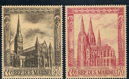 San Marino Post Stamp 1967 World Famous Cathedral Sculpture Complete Set 5 Piece