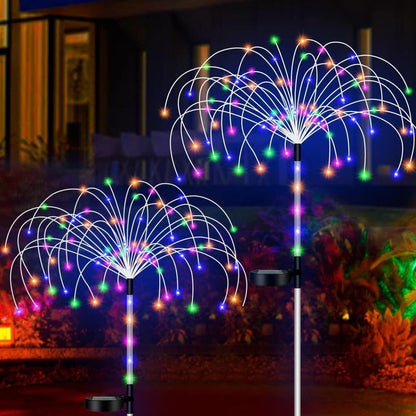 1pc Garden Solar Firework Lights Outdoor Waterproof Path Lawn Lamp Decor 150 LED