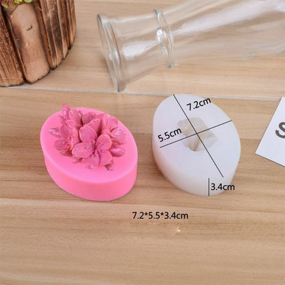 3D Rose Flower Form Soap Mold 7.2x5.5x3.4cm Silicone DIY Cake Craft Making Tools