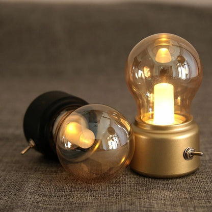 Vintage Lamp LED Night Light Bulb USB Rechargeable Bedroom Bedside Writing Desk