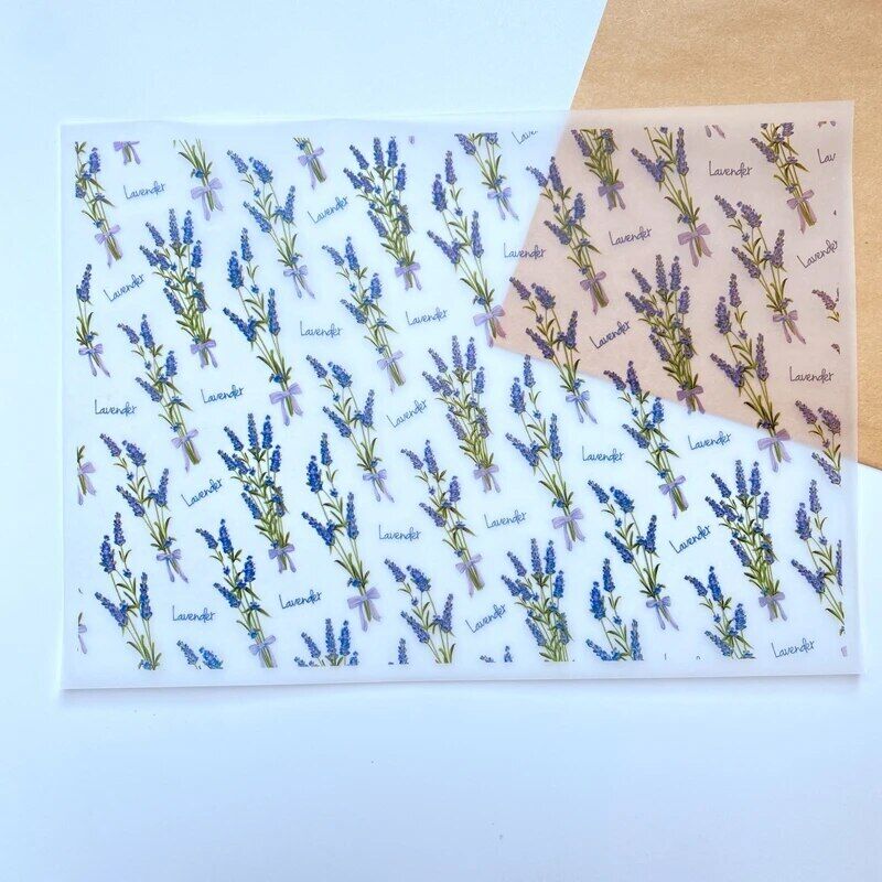 Homemade Soap Packing Paper 100 Sheet Lavender Translucent DIY Wrapper 14.5x21cm