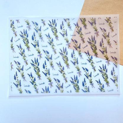 Homemade Soap Packing Paper 100 Sheet Lavender Translucent DIY Wrapper 14.5x21cm