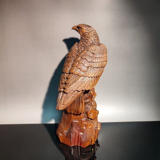 fierce hawk statue eagle bird Animal figurines sculpture chinese wood carving