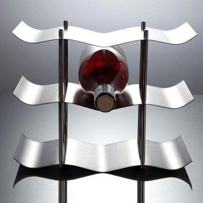 Stainless Steel 3-layers Red Wine Bottle Rack Holder Bracket Home Bar Tool Shelf