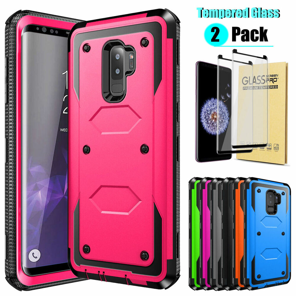 For Samsung Galaxy S9 /S9 Plus Case Impact Hard Cover / Tempered Glass Protector