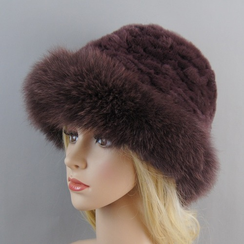 Women Beanies Solid Rabbit Fur Caps Fashion Real Fur Hat Winter Luxury Knitted