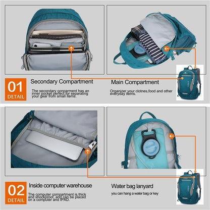 30L Men's Outdoor Backpack Sports Camping Bag Hiking School Bag Pack Women